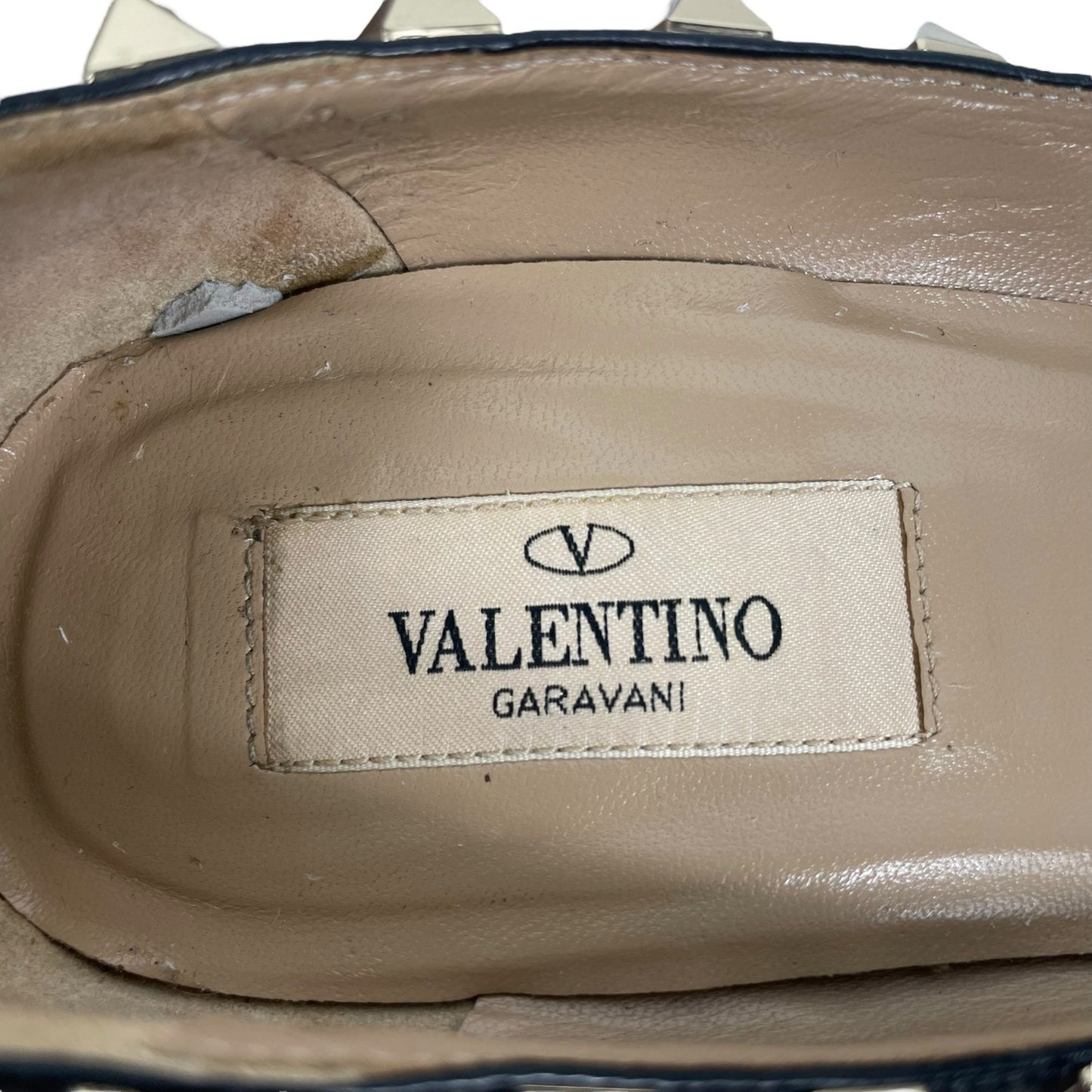 Valentino Garavani Black Rockstud Suede Pointed Toe Pump Size 36.5