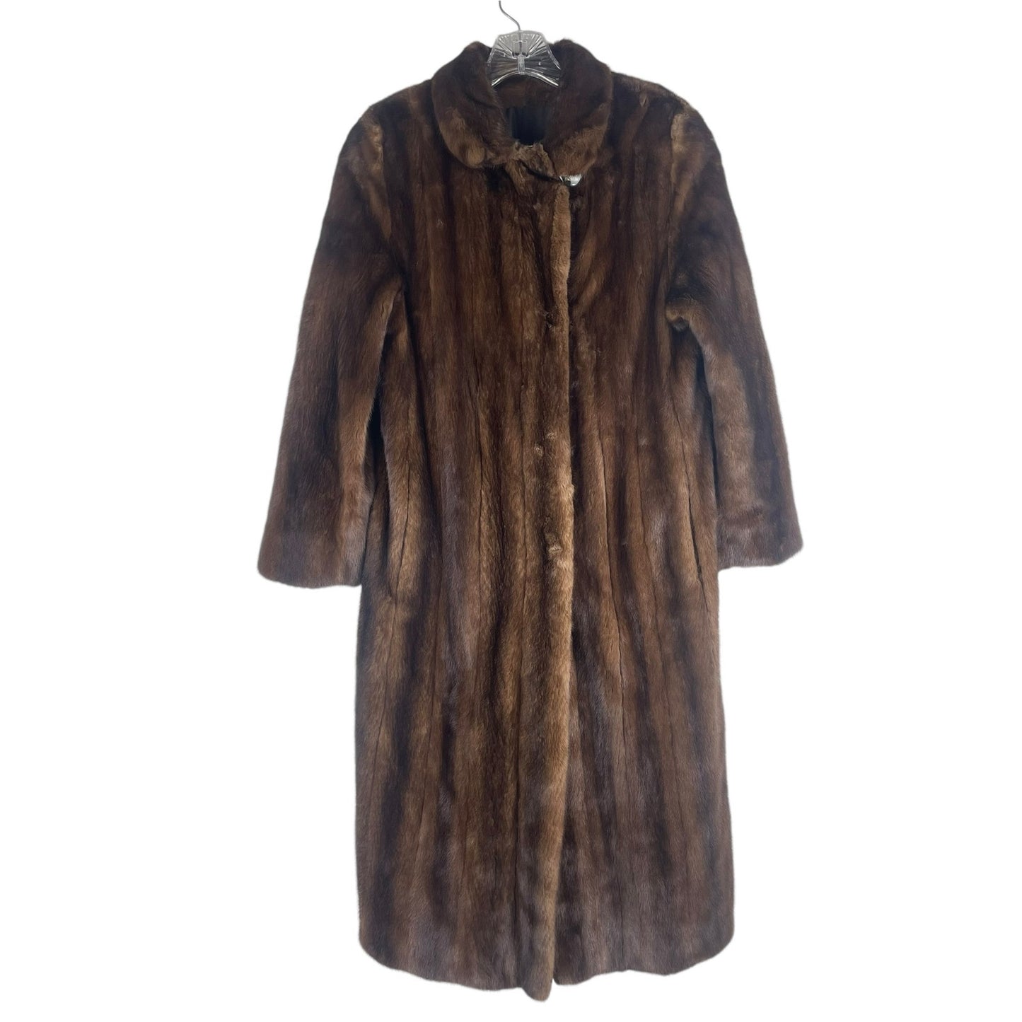 Vintage Nafia Real Mink Fur Long Coat Full Length Brown Size 8