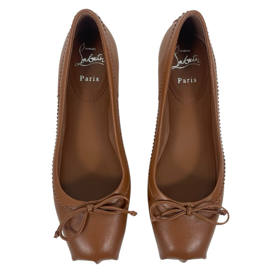Christian Louboutin Mamadrague Leather Ballet Flat Brown Women Size 37.5