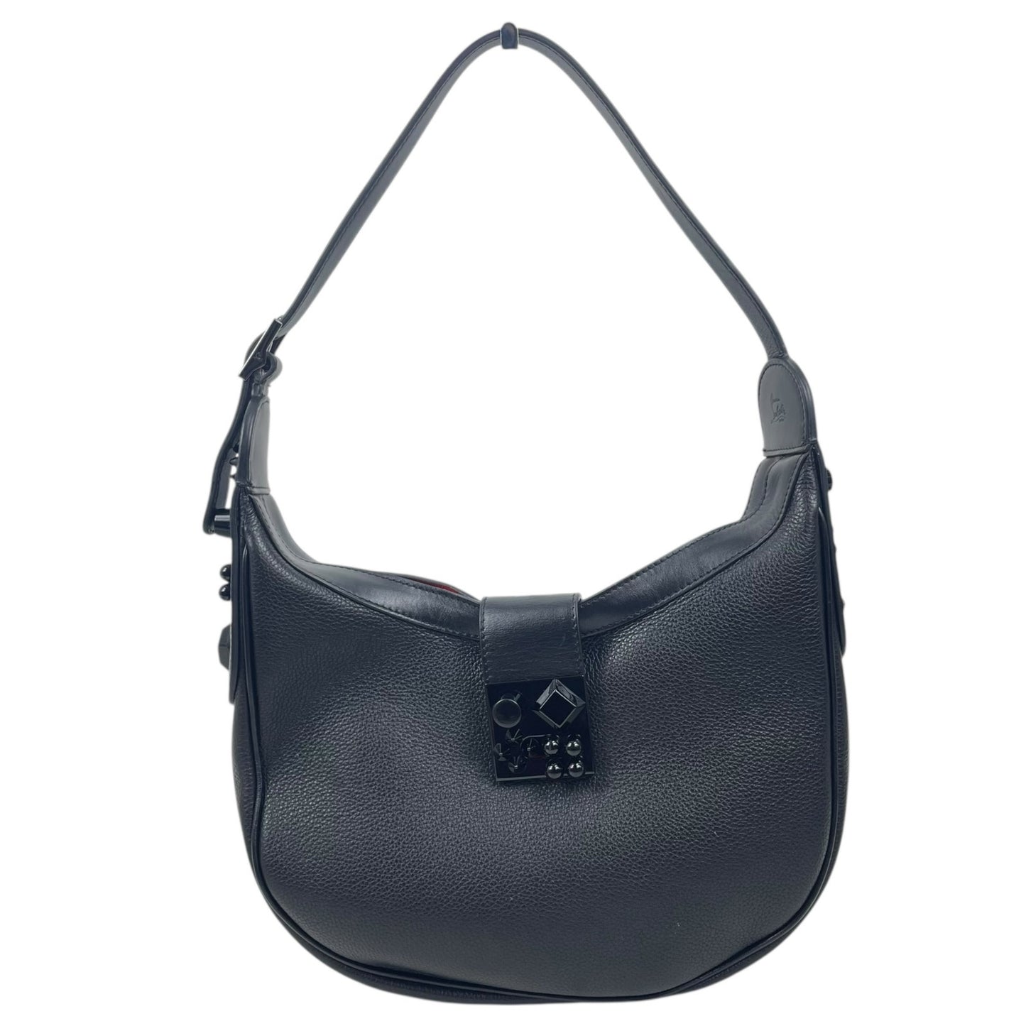 Christian Louboutin Carasky Small Empire Stud Leather Shoulder Bag Black