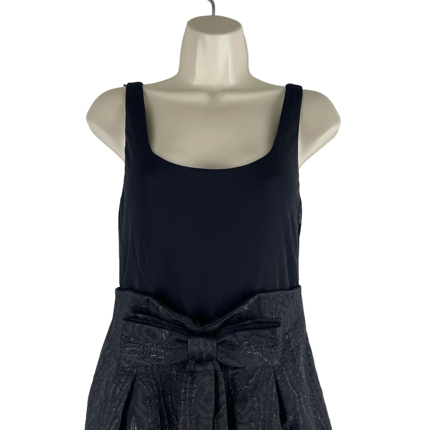 Rickie Freeman Teri Jon Double Bow Front Mini Cocktail Dress Black Size 2