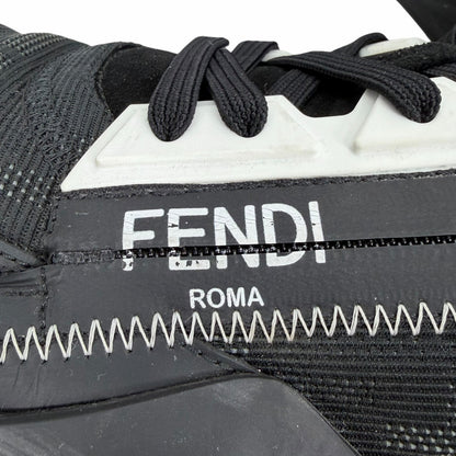 Fendi Flow Sneakers Zucca FF Logo Monogram Black White Size 11/ US 12