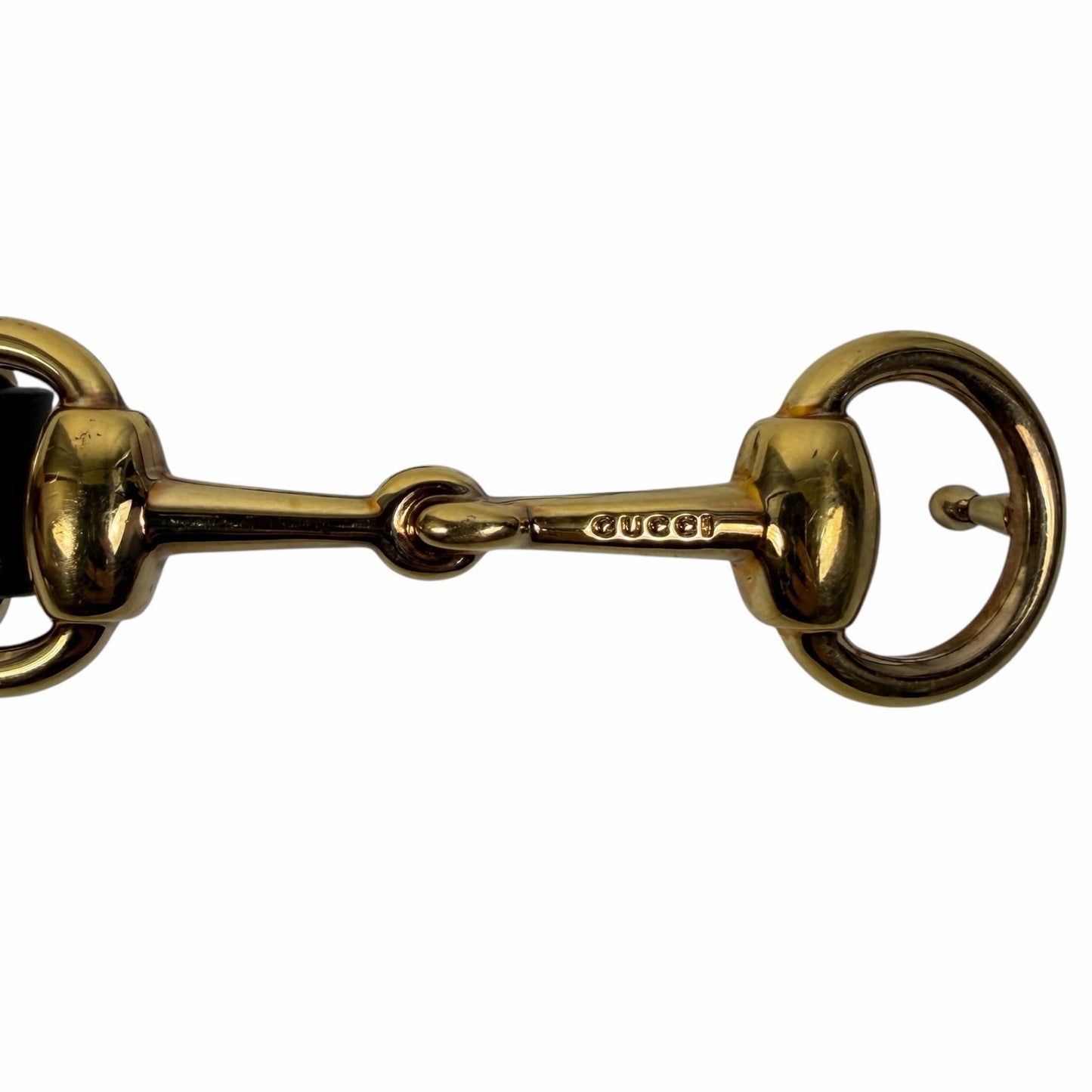 Gucci Horsebit Buckle Thin Belt Brown Leather Gold Buckle Size 95cm/38"