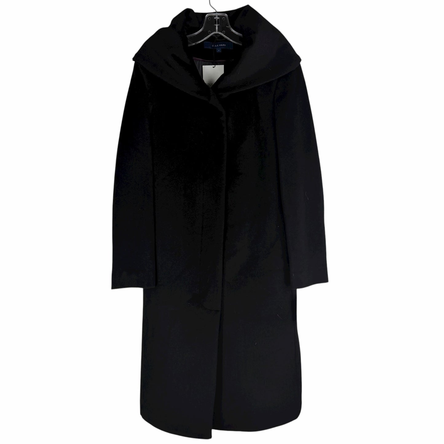 Cole Haan Single Breasted Wool Blend Long Coat Black Size 8
