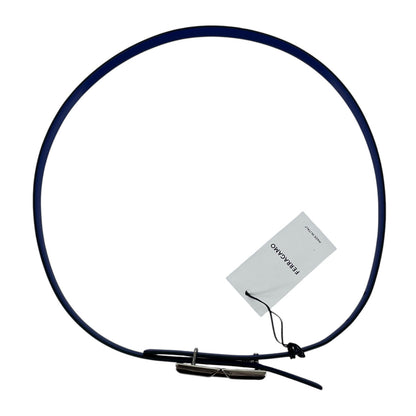 Salvatore Ferragamo Gancio Ellipse Skinny Leather Belt Size 80/32"