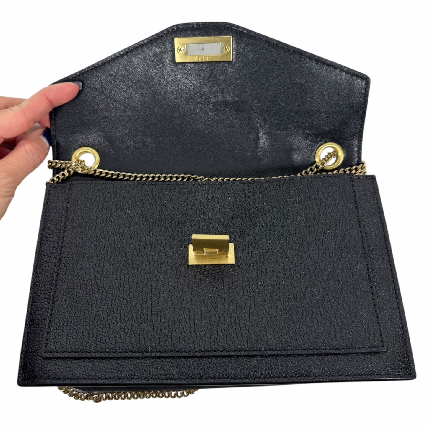 REISS Coleville Small Leather Crossbody Bag Convertible Shoulder Bag Black