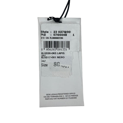 Salvatore Ferragamo Gancio Ellipse Skinny Leather Belt Size 80/32"