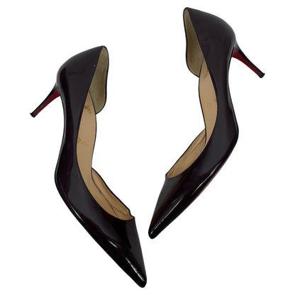 Christian Louboutin Iriza 70mm Half d'Orsay Pumps Dark Red Size 38.5