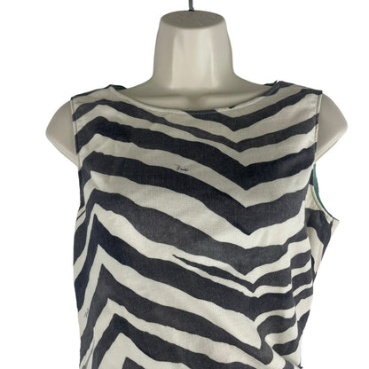 Emilio Pucci Zebra Wool Blend Fitted Dress Knee Length Gray Size 10