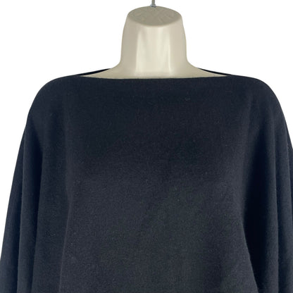 Henri Bendel 100% Cashmere Boatneck T Cape Sweater Black One Size