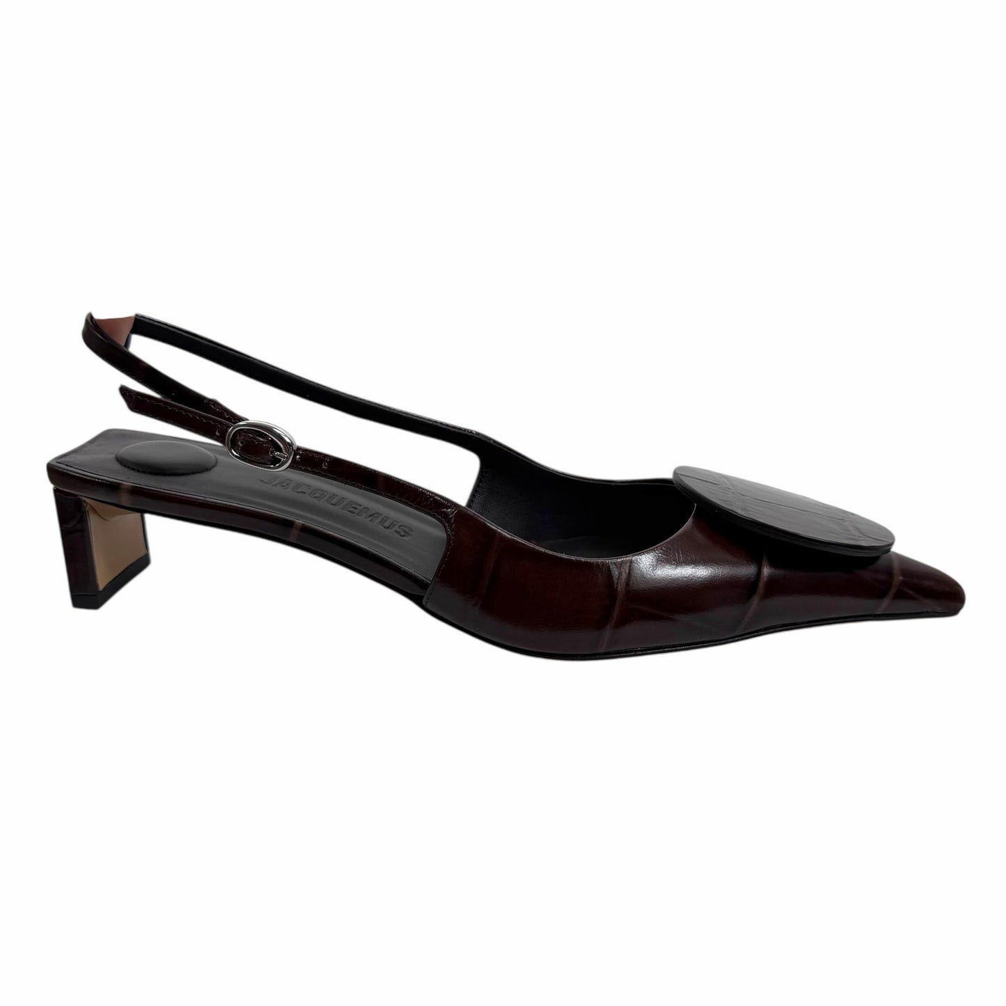 Jacquemus Les Duelo Slingback Pump Croc Emboss Brown Size 38