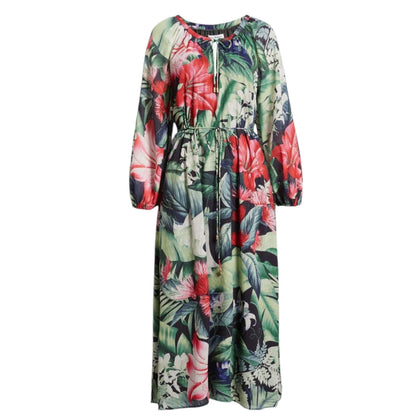 NEW Tommy Bahama Celebration Tropical Floral Maxi Dress Green Size XXS