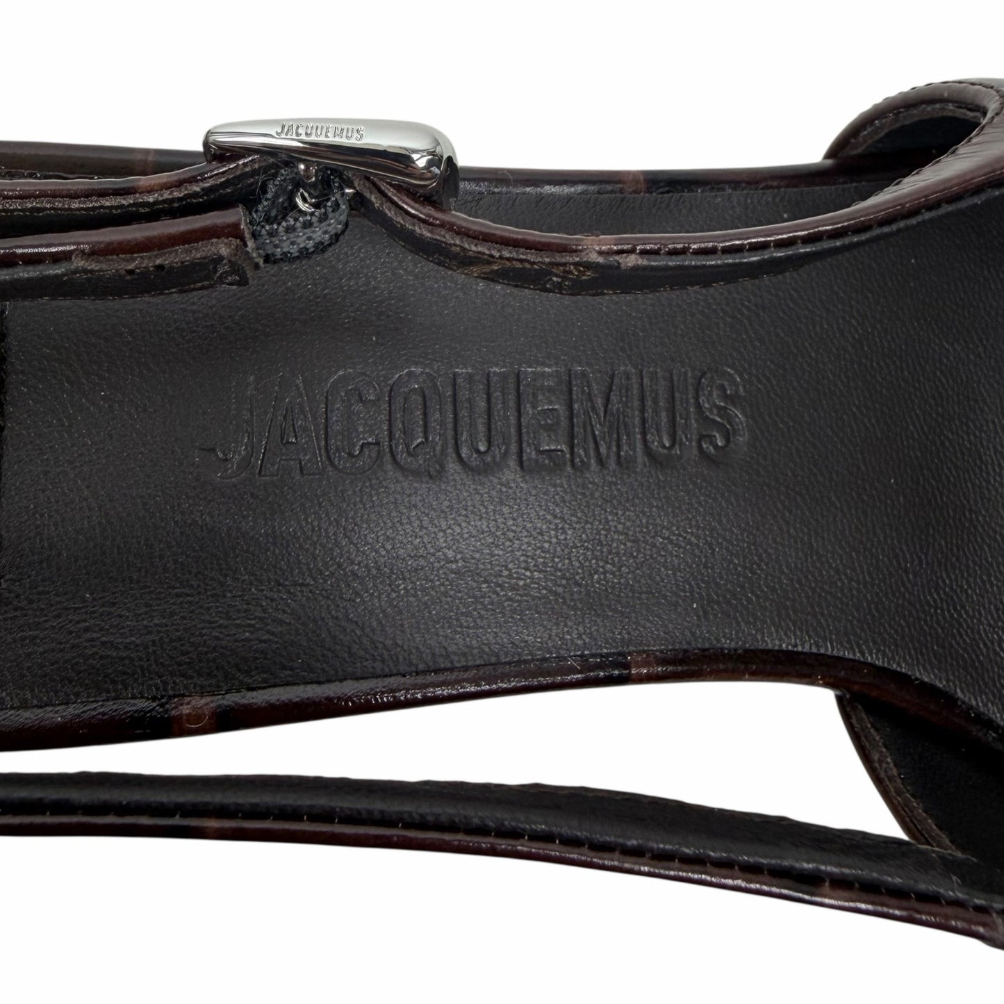Jacquemus Les Duelo Slingback Pump Croc Emboss Brown Size 38