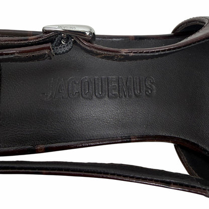 Jacquemus Les Duelo Slingback Pump Croc Emboss Brown Size 38