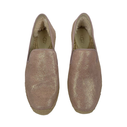 UGG W Sandrinne II Espadrille Flats Slip On Rose Gold Size 6