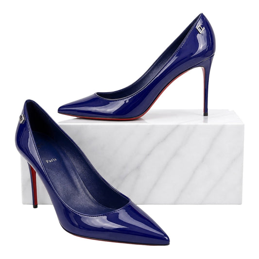 Christian Louboutin Sporty Kate 85 Patent Pump Galactiqueen Blue Size 42