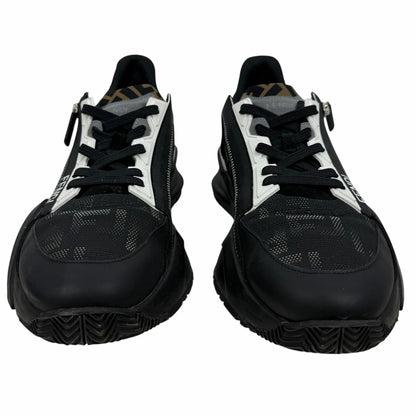 Fendi Flow Sneakers Zucca FF Logo Monogram Black White Size 11/ US 12