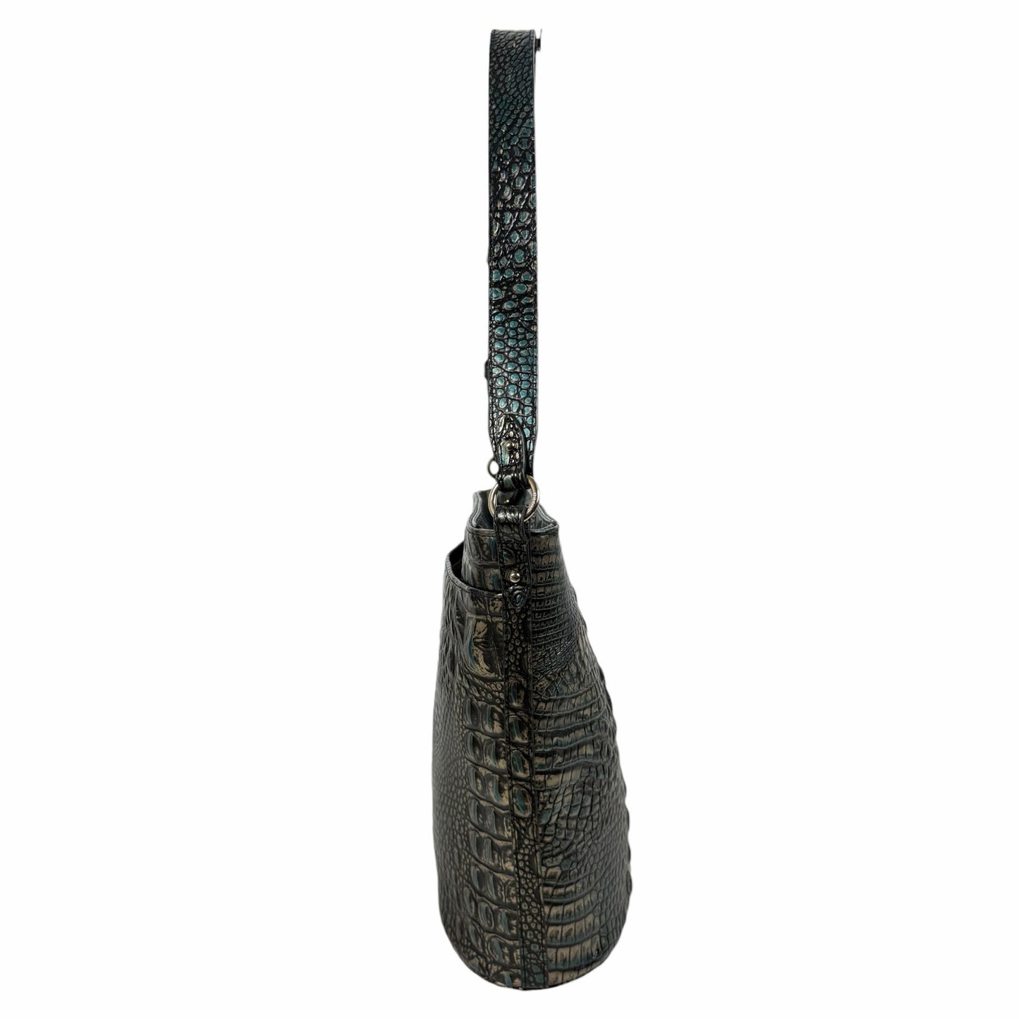 Brahmin Quinn Agata Melbourne Bucket Bag Metallic Green