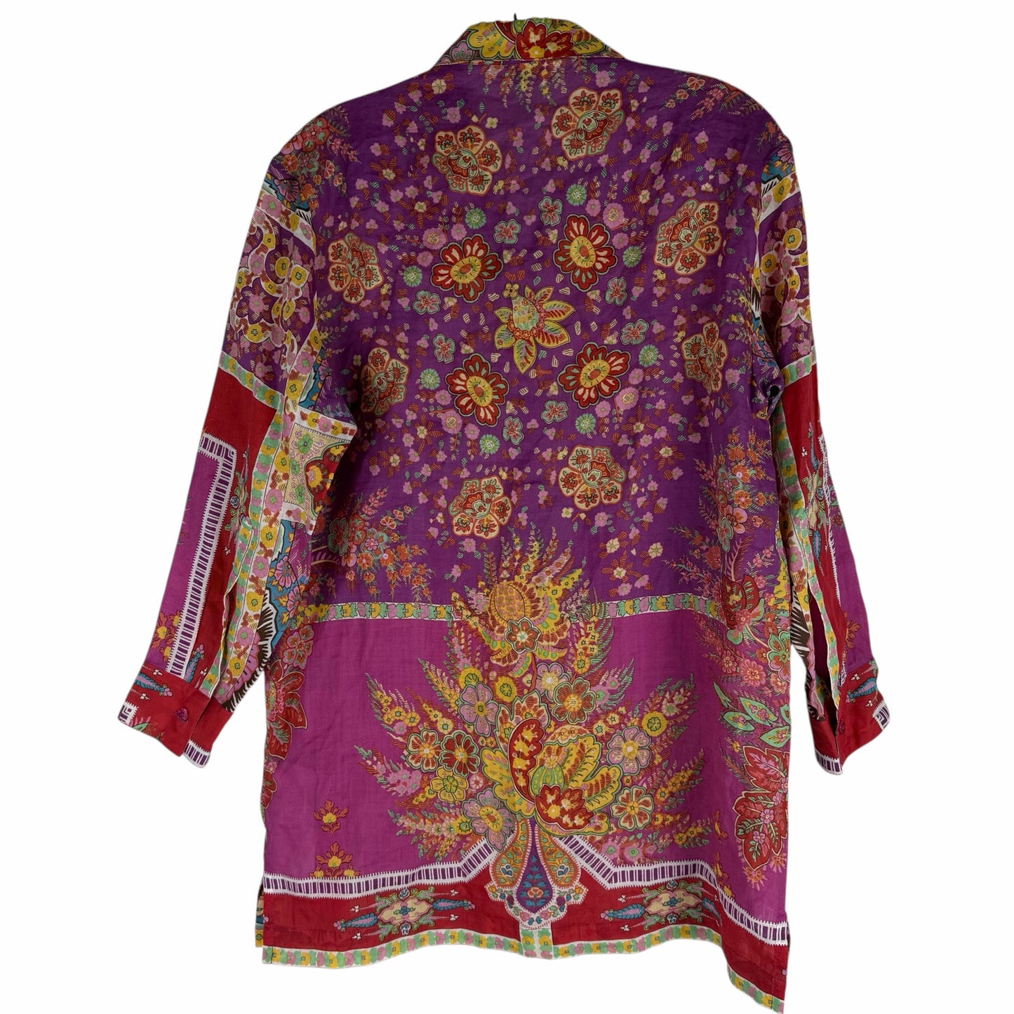 Etro Sardegna Printed Ramie Mini Shirt Dress Pink Size 38/ Size S