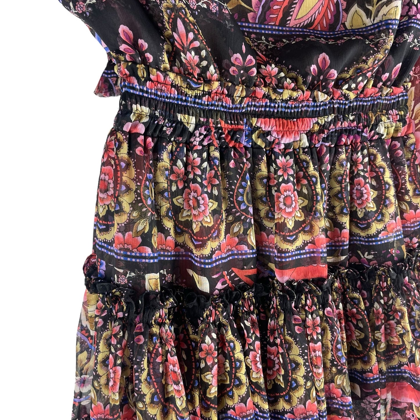 MISA Los Angelos Elisabetta Mini Dress Flora Valentina Print Size S