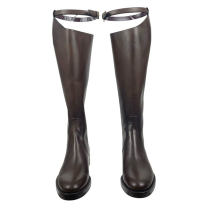 Gucci Victoria Equestrian Leather Tall Riding Boots Dark Brown Size 37