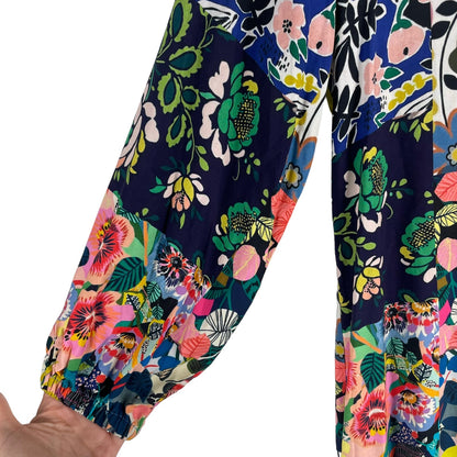 Johnny Was Puff Sleeve Maxi Dress Swim Cover Up Layla Print Size XS