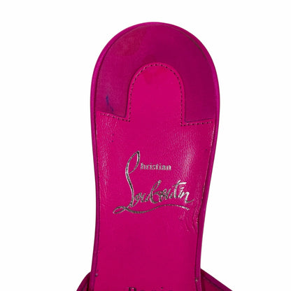 Christian Louboutin Nicol is Back 85 Crepe Satin Mule Sandal Pink Size 40