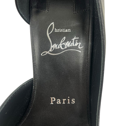 Christian Louboutin Open Apostropha 80 d'Orsay Leather Pump Black Size 38