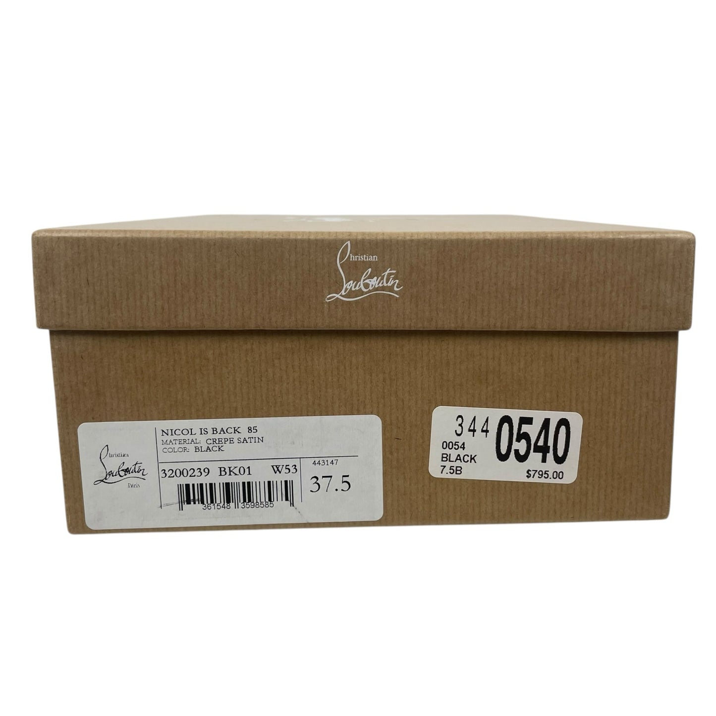 Christian Louboutin Nicol is Back 85 Crepe Satin Mule Sandal Size 37.5