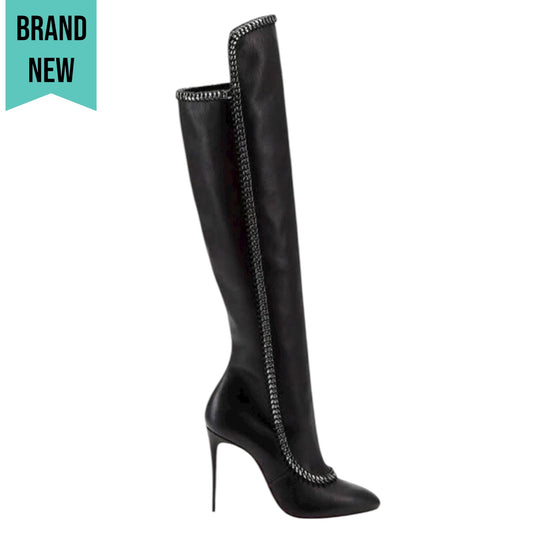 Christian Louboutin Clemence Botta 100 Over the Knee Boots Black Size 38.5