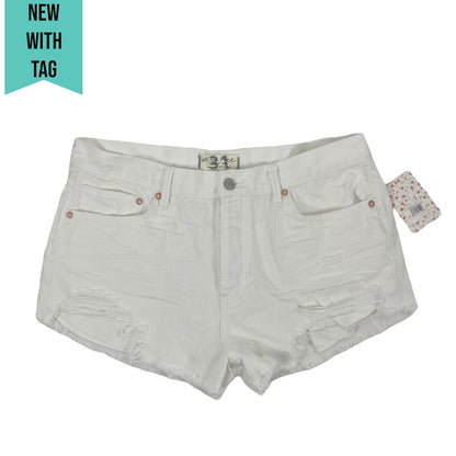 Free People Loving Good Vibrations High Rise Denim Shorts White Size 31