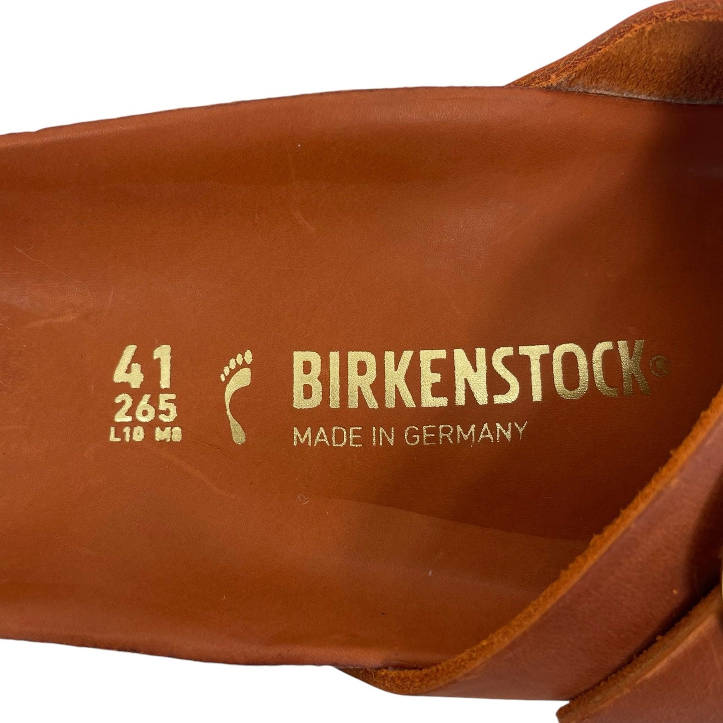 Birkenstock Madrid Big Buckle Oiled Leather Sandals Burnt Orange Size 41