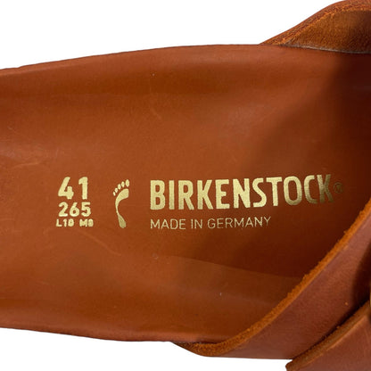 Birkenstock Madrid Big Buckle Oiled Leather Sandals Burnt Orange Size 41