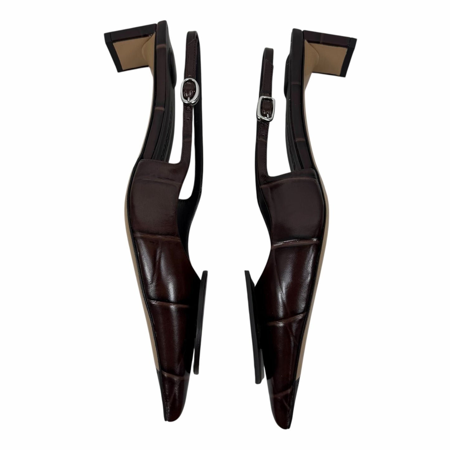 Jacquemus Les Duelo Slingback Pump Croc Emboss Brown Size 38