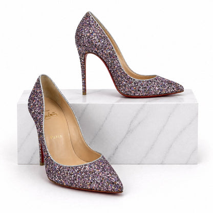 Christian Louboutin Pigalle 120 Glitter Pointed Toe Pump Pink Size 38