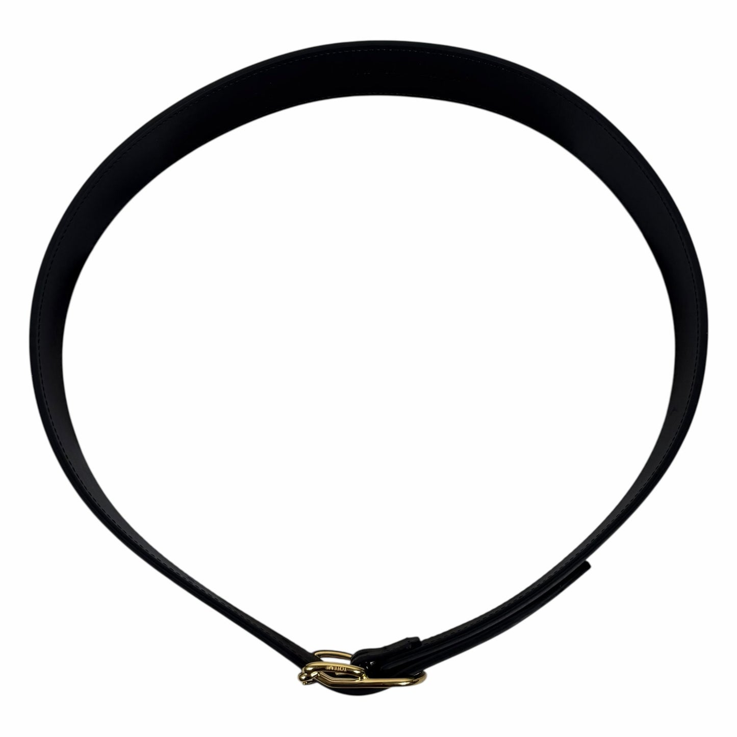 Toteme Swirl Leather Belt Black Gold Buckle Size 90cm/ 35"