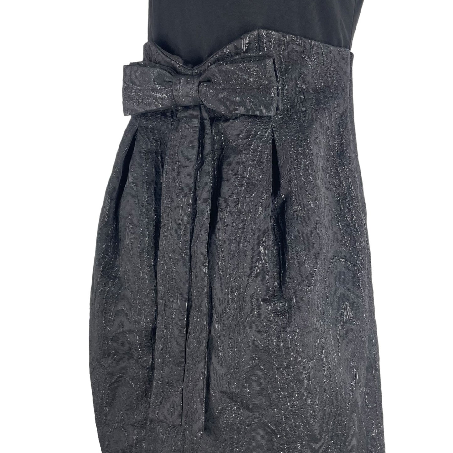 Rickie Freeman Teri Jon Double Bow Front Mini Cocktail Dress Black Size 2