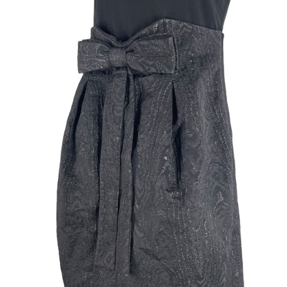 Rickie Freeman Teri Jon Double Bow Front Mini Cocktail Dress Black Size 2