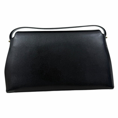 Toteme T Lock Leather Top Handle Satchel Bag Black Gold