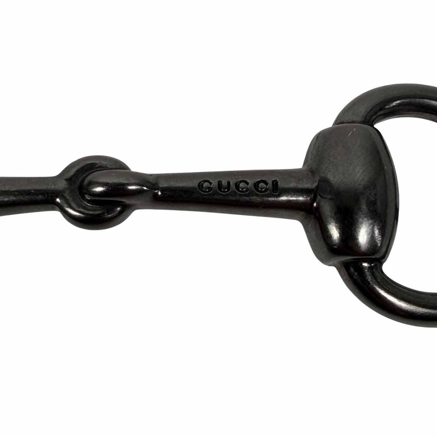 Gucci Horsebit Buckle Thin Belt Black Pebble Leather Size 95cm/38"