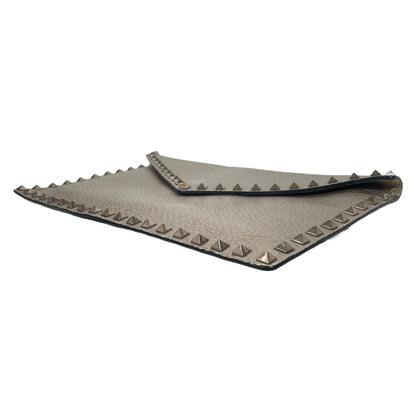 Valentino Garavani Rockstud Large Metallic Envelop Clutch Bag Bronze