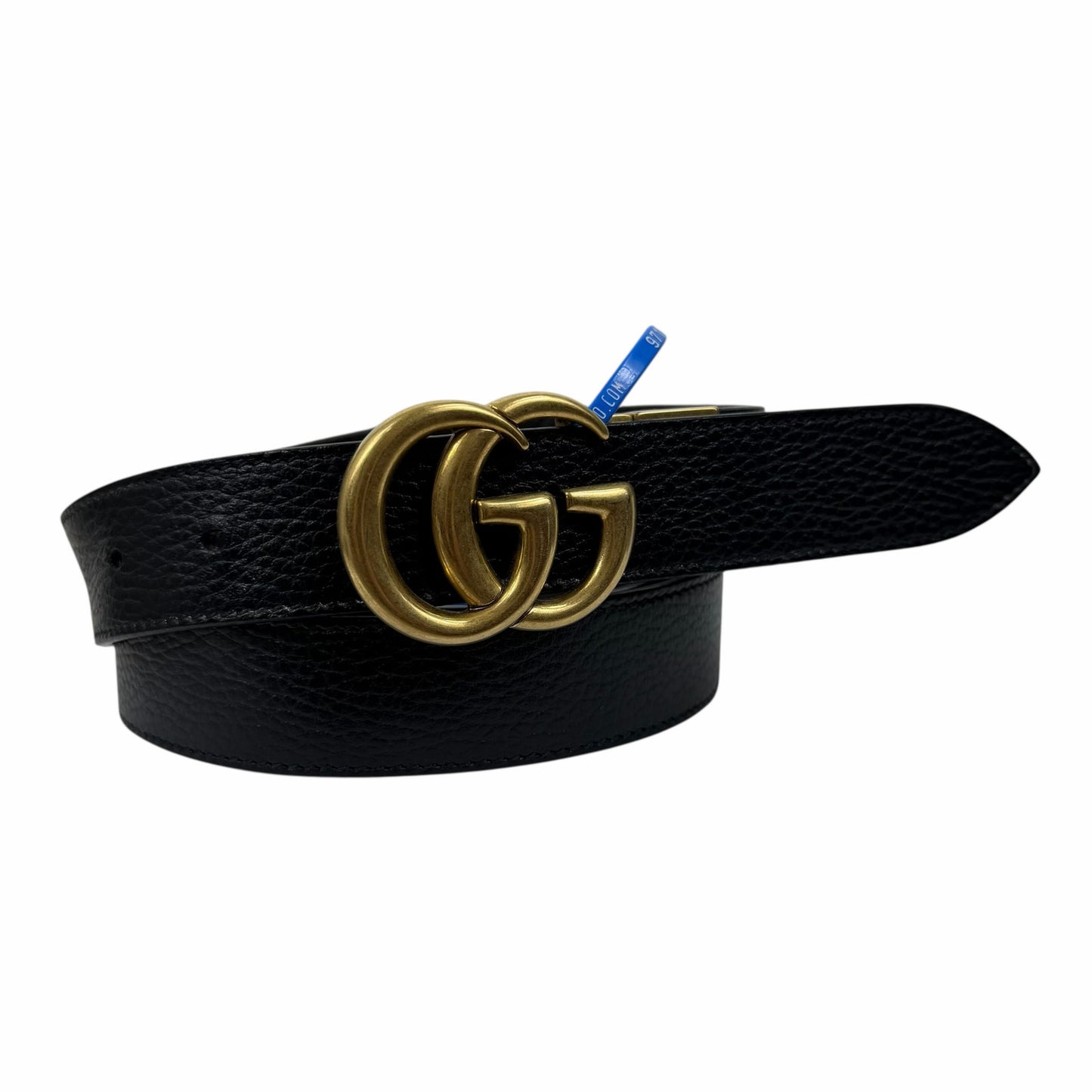 Gucci Double GG Reversible Leather Belt Black Brown Gold Buckle Size 120/ 48