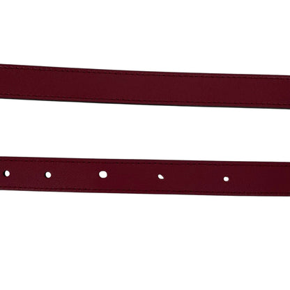 Gucci GG Logo Marmont Thin Leather Belt Rosso Ancora Red Size 100/40