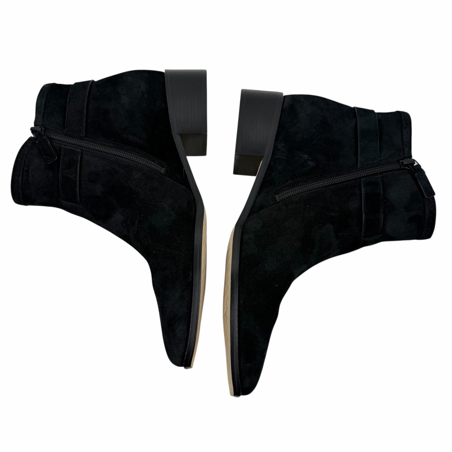 Cole Haan Norella Buckle Snip Toe Suede Ankle Boots Black Size 10B
