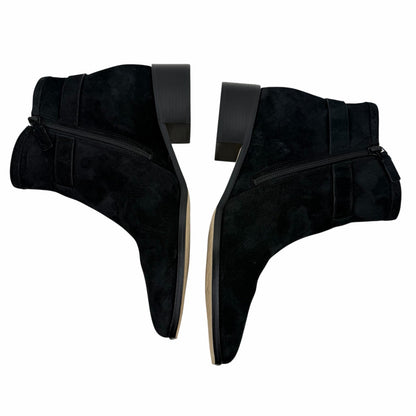 Cole Haan Norella Buckle Snip Toe Suede Ankle Boots Black Size 10B