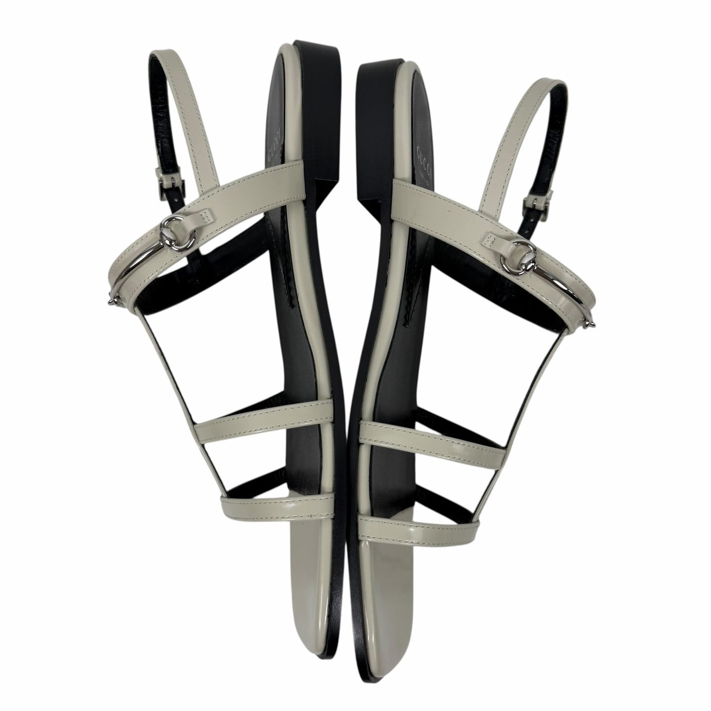 Gucci Divine Horsebit Slingback Flat Sandal Mystic White Size 37.5