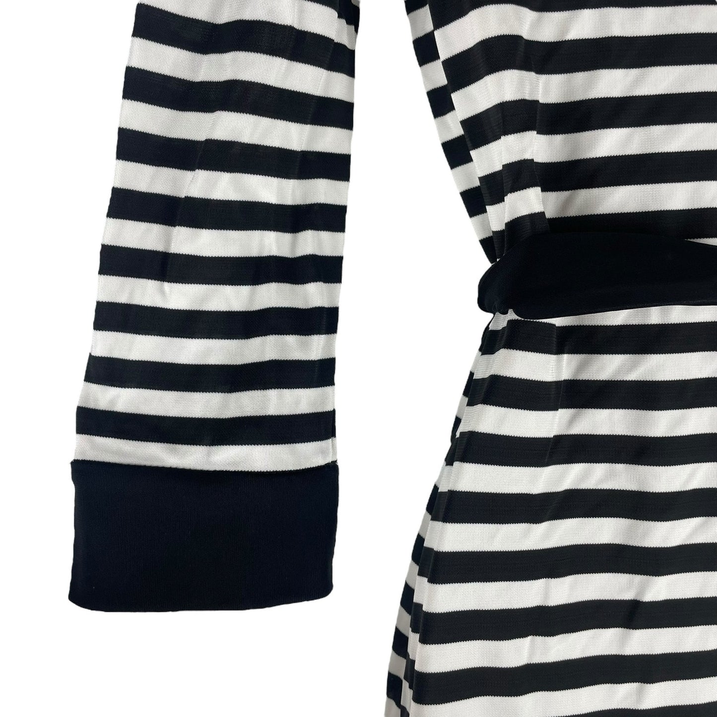 Diane Von Furstenberg New Julian Two Striped Wrap Dress Black White Size 0