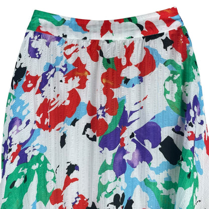 Tanya Taylor Jeana Silk Blend Pleated Midi Skirt Multi Color Size 12
