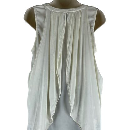 addison Revolve Cascade Hem Button Front Drapey Blouse Ivory Size S