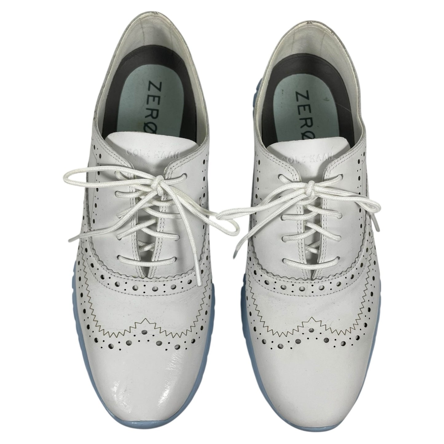 Cole Haan Zerogrand Wingtip Leather Oxford Shoes Lace Up Blue Size 8B